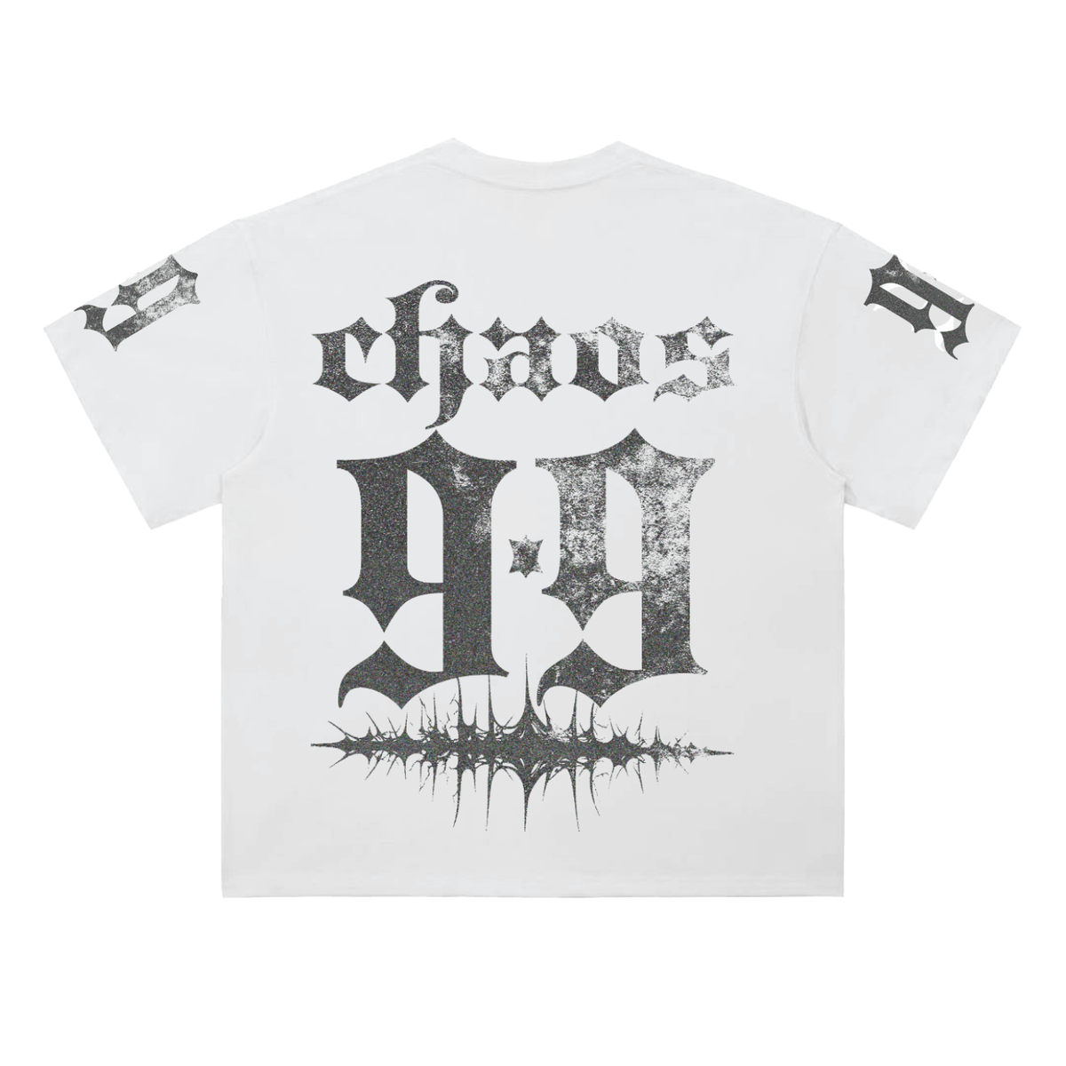 ODMPOD EVINCUS 99 TEE in black with white graphic design, casual short-sleeve cotton t-shirt for everyday wear.