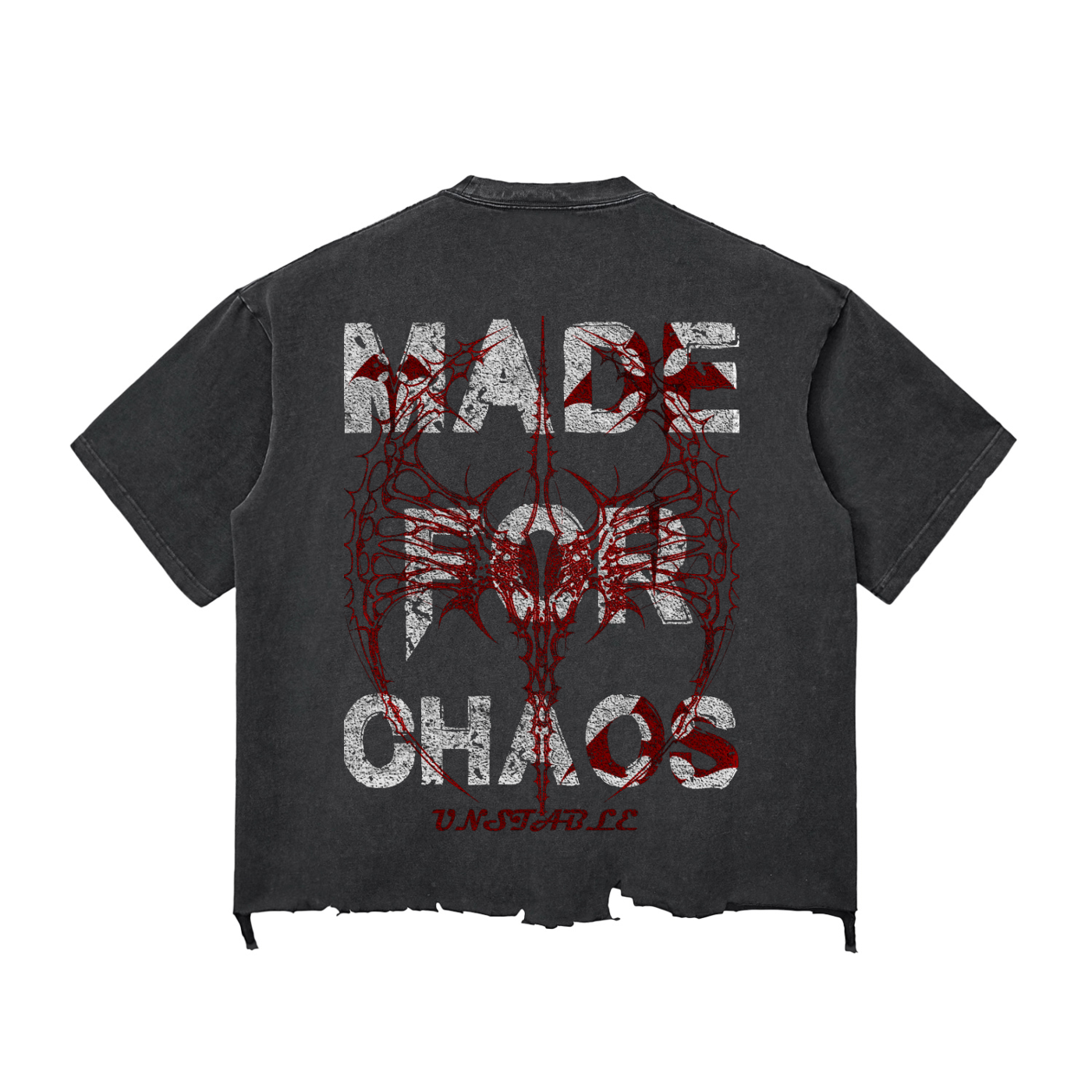 EVINCUS MADE FOR CHAOS DISTRESSED TEE