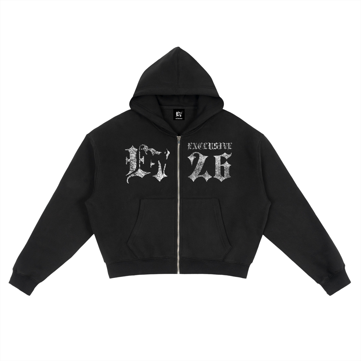ODMPOD ZIPUP CATASTROPHE hoodie featuring a front zipper and graphic design on soft fabric.