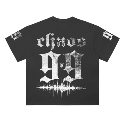 ODMPOD EVINCUS 99 TEE in black, featuring a classic crew neck and bold graphic design on soft cotton fabric.
