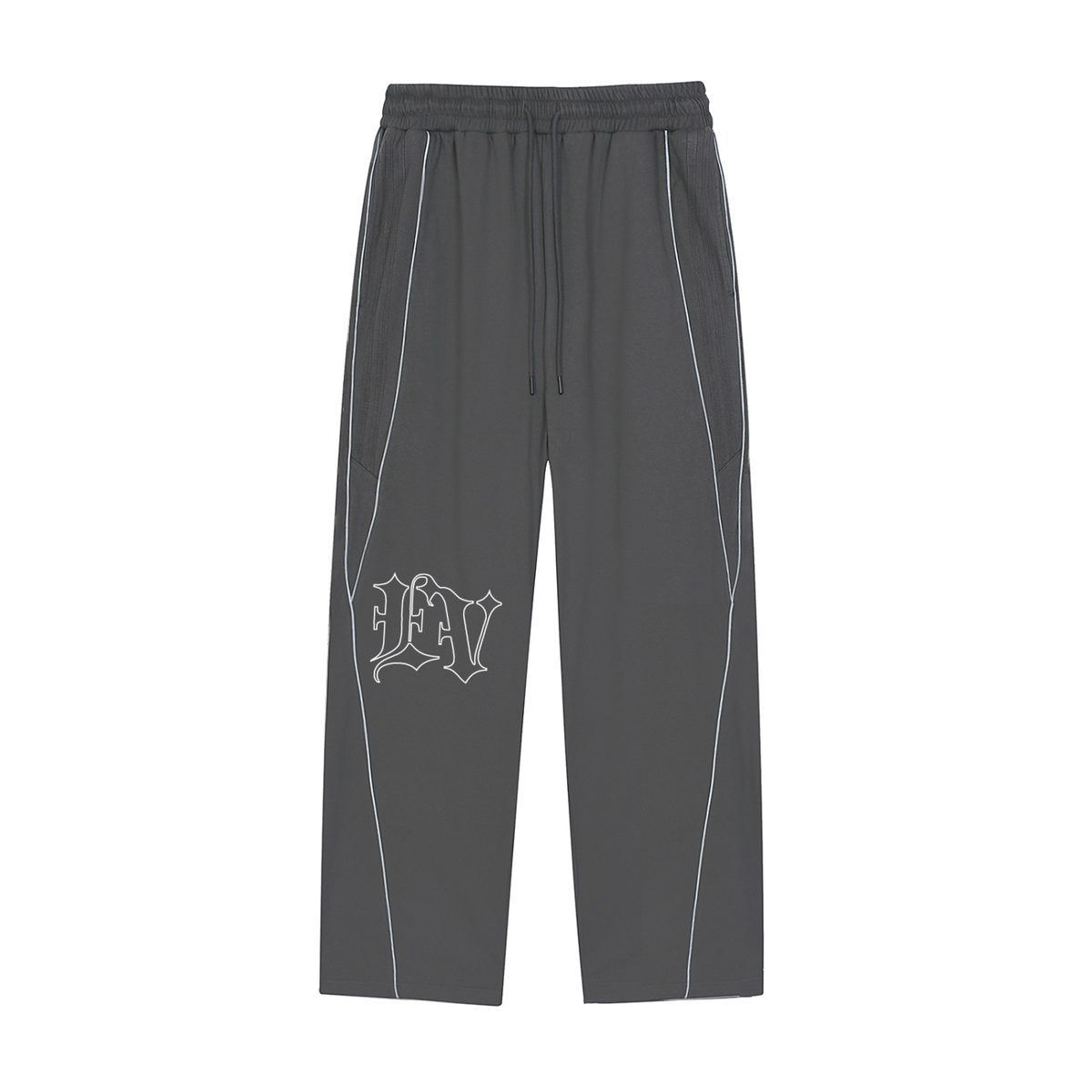 ODMPOD EVINCUS striped tracksuet pants with reflective detailing, featuring a comfortable fit and sporty design.