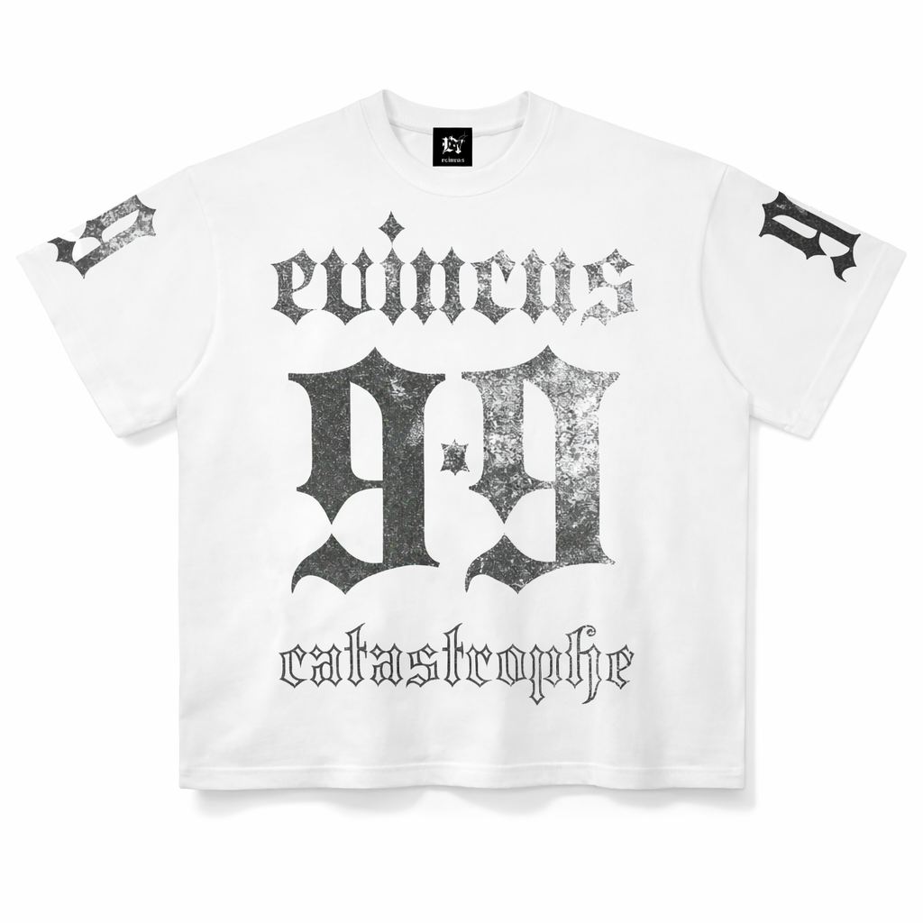 ODMPOD EVINCUS 99 TEE in black, featuring a casual crew neck design with the EVINCUS 99 graphic on the front.